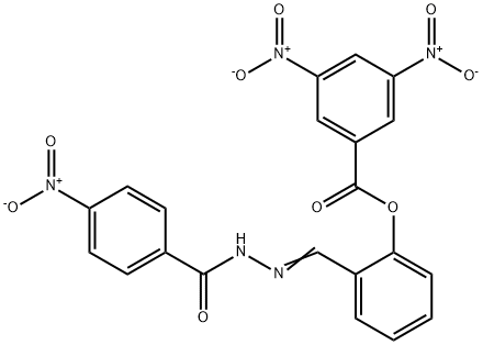 2-(2-{4-nitrobenzoyl}carbohydrazonoyl)phenyl 3,5-bisnitrobenzoate Struktur