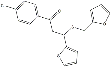 1-(4-chlorophenyl)-3-[(2-furylmethyl)sulfanyl]-3-(2-thienyl)-1-propanone Struktur