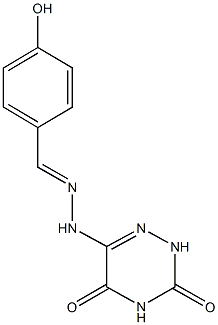 4-hydroxybenzaldehyde (3,5-dioxo-2,3,4,5-tetrahydro-1,2,4-triazin-6-yl)hydrazone Struktur