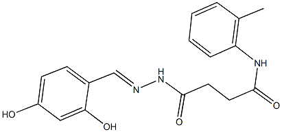 4-[2-(2,4-dihydroxybenzylidene)hydrazino]-N-(2-methylphenyl)-4-oxobutanamide Struktur