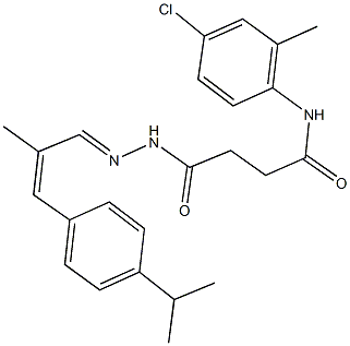 N-(4-chloro-2-methylphenyl)-4-{2-[3-(4-isopropylphenyl)-2-methyl-2-propenylidene]hydrazino}-4-oxobutanamide Struktur