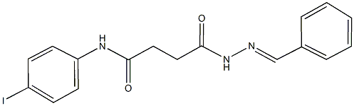 4-(2-benzylidenehydrazino)-N-(4-iodophenyl)-4-oxobutanamide Struktur