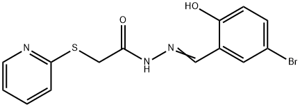 N'-(5-bromo-2-hydroxybenzylidene)-2-(2-pyridinylsulfanyl)acetohydrazide Struktur