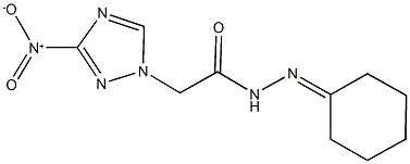 N'-cyclohexylidene-2-{3-nitro-1H-1,2,4-triazol-1-yl}acetohydrazide Struktur