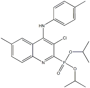 diisopropyl 3-chloro-6-methyl-4-(4-toluidino)-2-quinolinylphosphonate Struktur