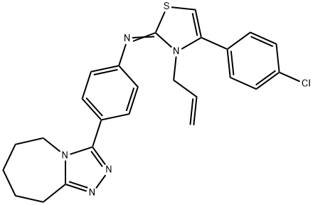 N-(3-allyl-4-(4-chlorophenyl)-1,3-thiazol-2(3H)-ylidene)-N-[4-(6,7,8,9-tetrahydro-5H-[1,2,4]triazolo[4,3-a]azepin-3-yl)phenyl]amine Struktur