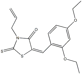 3-allyl-5-(2,4-diethoxybenzylidene)-2-thioxo-1,3-thiazolidin-4-one Struktur