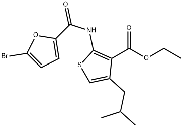 ethyl 2-[(5-bromo-2-furoyl)amino]-4-isobutyl-3-thiophenecarboxylate Struktur