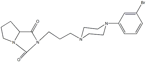 2-{3-[4-(3-bromophenyl)-1-piperazinyl]propyl}tetrahydro-1H-pyrrolo[1,2-c]imidazole-1,3(2H)-dione Struktur