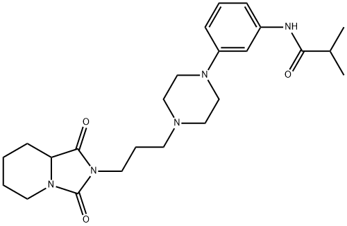 N-(3-{4-[3-(1,3-dioxohexahydroimidazo[1,5-a]pyridin-2(3H)-yl)propyl]-1-piperazinyl}phenyl)-2-methylpropanamide Struktur