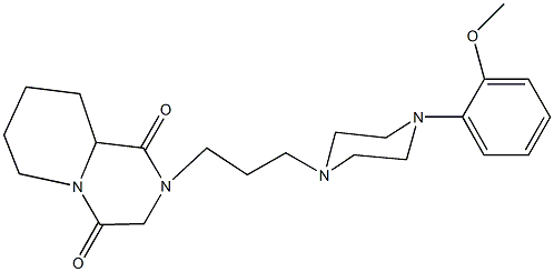 2-{3-[4-(2-methoxyphenyl)-1-piperazinyl]propyl}tetrahydro-2H-pyrido[1,2-a]pyrazine-1,4(3H,6H)-dione Struktur