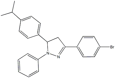 3-(4-bromophenyl)-5-[4-(1-methylethyl)phenyl]-1-phenyl-4,5-dihydro-1H-pyrazole Struktur