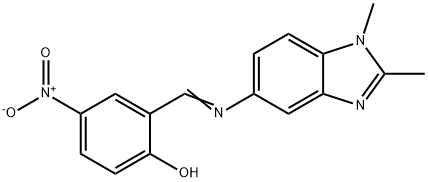 2-{[(1,2-dimethyl-1H-benzimidazol-5-yl)imino]methyl}-4-nitrophenol Struktur