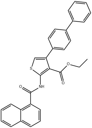 ethyl 4-[1,1'-biphenyl]-4-yl-2-(1-naphthoylamino)-3-thiophenecarboxylate Struktur