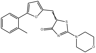 5-{[5-(2-methylphenyl)-2-furyl]methylene}-2-(4-morpholinyl)-1,3-thiazol-4(5H)-one Struktur