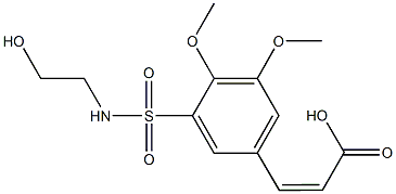 3-(3-{[(2-hydroxyethyl)amino]sulfonyl}-4,5-dimethoxyphenyl)acrylic acid Struktur