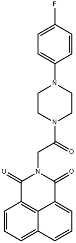 2-{2-[4-(4-fluorophenyl)-1-piperazinyl]-2-oxoethyl}-1H-benzo[de]isoquinoline-1,3(2H)-dione Struktur