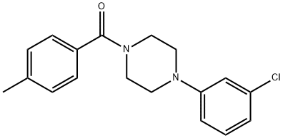 1-(3-chlorophenyl)-4-(4-methylbenzoyl)piperazine Struktur