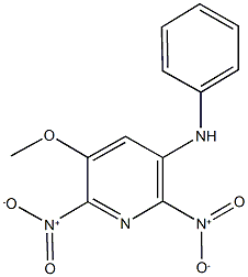 3-anilino-2,6-bisnitro-5-methoxypyridine Struktur