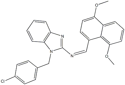 N-[1-(4-chlorobenzyl)-1H-benzimidazol-2-yl]-N-[(4,8-dimethoxy-1-naphthyl)methylene]amine Struktur