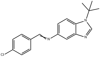 N-(1-tert-butyl-1H-benzimidazol-5-yl)-N-(4-chlorobenzylidene)amine Struktur