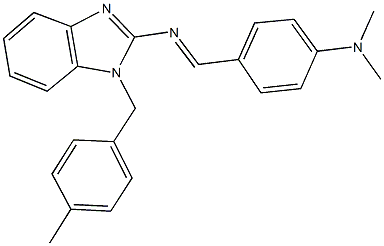 N-[4-(dimethylamino)benzylidene]-N-[1-(4-methylbenzyl)-1H-benzimidazol-2-yl]amine Struktur