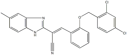 3-{2-[(2,4-dichlorobenzyl)oxy]phenyl}-2-(5-methyl-1H-benzimidazol-2-yl)acrylonitrile Struktur