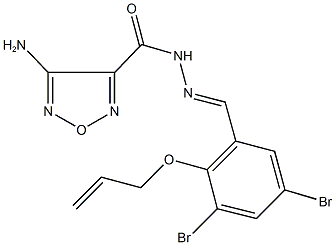 N'-[2-(allyloxy)-3,5-dibromobenzylidene]-4-amino-1,2,5-oxadiazole-3-carbohydrazide Struktur