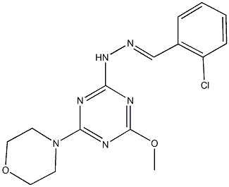 2-chlorobenzaldehyde [4-methoxy-6-(4-morpholinyl)-1,3,5-triazin-2-yl]hydrazone Struktur