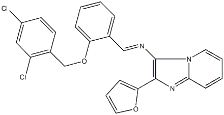 N-{2-[(2,4-dichlorobenzyl)oxy]benzylidene}-N-[2-(2-furyl)imidazo[1,2-a]pyridin-3-yl]amine Struktur