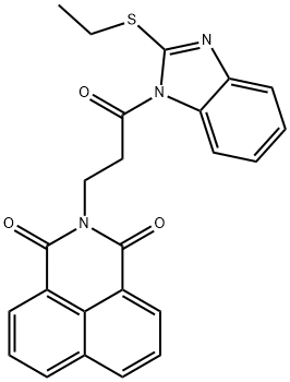 2-{3-[2-(ethylsulfanyl)-1H-benzimidazol-1-yl]-3-oxopropyl}-1H-benzo[de]isoquinoline-1,3(2H)-dione Struktur