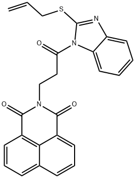 2-{3-[2-(allylsulfanyl)-1H-benzimidazol-1-yl]-3-oxopropyl}-1H-benzo[de]isoquinoline-1,3(2H)-dione Struktur