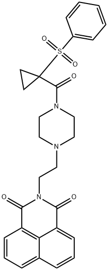 2-[2-(4-{[1-(phenylsulfonyl)cyclopropyl]carbonyl}-1-piperazinyl)ethyl]-1H-benzo[de]isoquinoline-1,3(2H)-dione Struktur