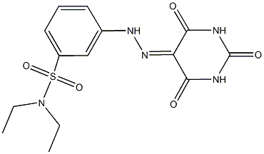 N,N-diethyl-3-[2-(2,4,6-trioxotetrahydro-5(2H)-pyrimidinylidene)hydrazino]benzenesulfonamide Struktur