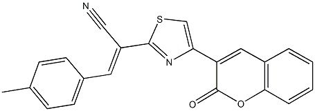 3-(4-methylphenyl)-2-[4-(2-oxo-2H-chromen-3-yl)-1,3-thiazol-2-yl]acrylonitrile Struktur