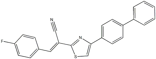 2-(4-[1,1'-biphenyl]-4-yl-1,3-thiazol-2-yl)-3-(4-fluorophenyl)acrylonitrile Struktur