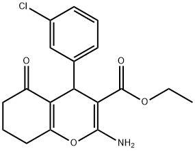 ethyl 2-amino-4-(3-chlorophenyl)-5-oxo-5,6,7,8-tetrahydro-4H-chromene-3-carboxylate Struktur