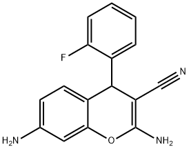 2,7-diamino-4-(2-fluorophenyl)-4H-chromene-3-carbonitrile Struktur