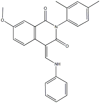 4-(anilinomethylene)-2-(2,4-dimethylphenyl)-7-methoxy-1,3(2H,4H)-isoquinolinedione Struktur