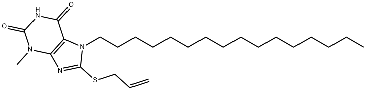 8-(allylsulfanyl)-7-hexadecyl-3-methyl-3,7-dihydro-1H-purine-2,6-dione Struktur