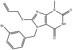 8-(allylsulfanyl)-7-(3-bromobenzyl)-3-methyl-3,7-dihydro-1H-purine-2,6-dione Struktur