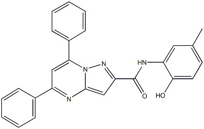 N-(2-hydroxy-5-methylphenyl)-5,7-diphenylpyrazolo[1,5-a]pyrimidine-2-carboxamide Struktur