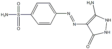 4-[(5-amino-3-oxo-2,3-dihydro-1H-pyrazol-4-yl)diazenyl]benzenesulfonamide Struktur