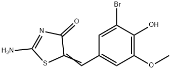 5-(3-bromo-4-hydroxy-5-methoxybenzylidene)-2-imino-1,3-thiazolidin-4-one Struktur