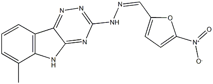 5-nitro-2-furaldehyde (6-methyl-5H-[1,2,4]triazino[5,6-b]indol-3-yl)hydrazone Struktur