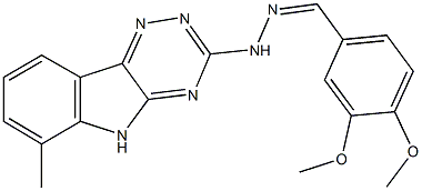 3,4-dimethoxybenzaldehyde (6-methyl-5H-[1,2,4]triazino[5,6-b]indol-3-yl)hydrazone Struktur