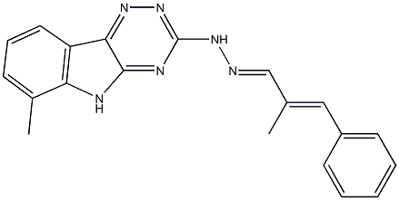 2-methyl-3-phenylacrylaldehyde (6-methyl-5H-[1,2,4]triazino[5,6-b]indol-3-yl)hydrazone Struktur