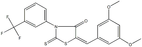 5-(3,5-dimethoxybenzylidene)-2-thioxo-3-[3-(trifluoromethyl)phenyl]-1,3-thiazolidin-4-one Struktur