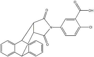 2-chloro-5-(16,18-dioxo-17-azapentacyclo[6.6.5.0~2,7~.0~9,14~.0~15,19~]nonadeca-2,4,6,9,11,13-hexaen-17-yl)benzoic acid Struktur