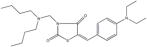 3-[(dibutylamino)methyl]-5-[4-(diethylamino)benzylidene]-1,3-thiazolidine-2,4-dione Struktur